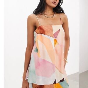 NEW ASOS EDITION minimal skinny strap cami in abstract crystal print Size: 2